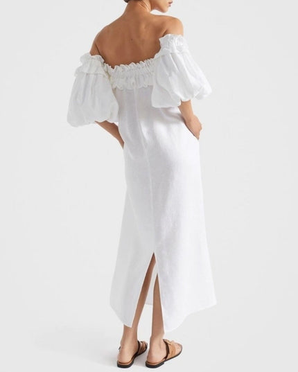 Off-Shoulder Ruffled Boho Maxi Dress
