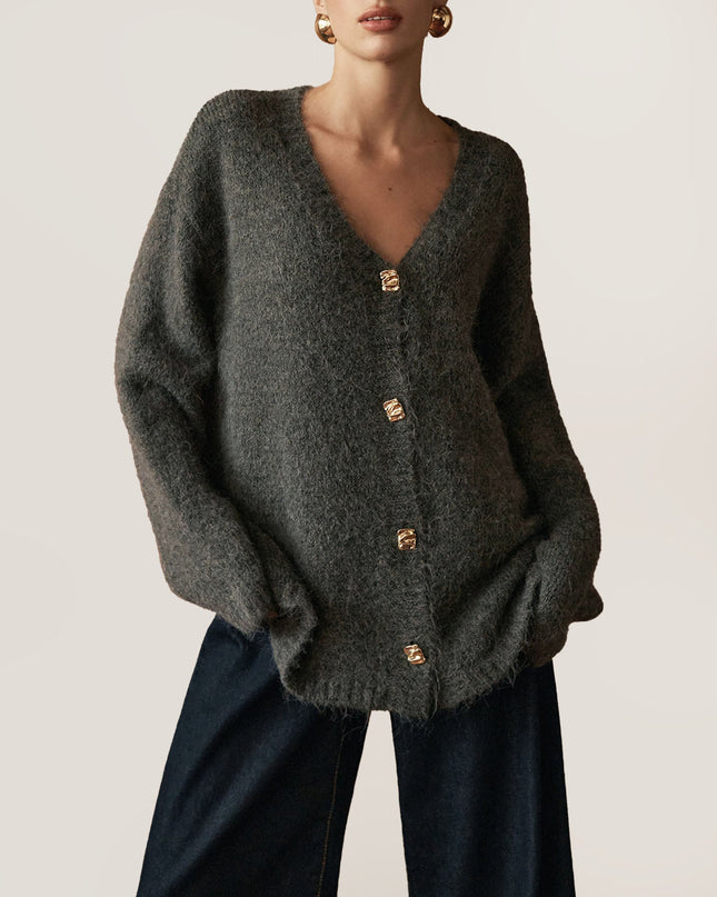 "Cloud Knit" Oversized V-Neck Cardigan