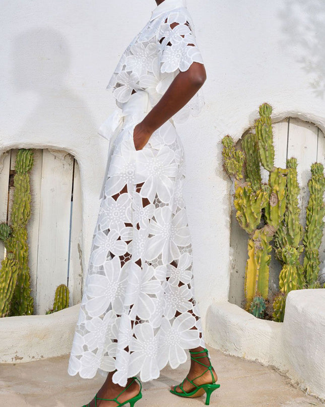 "Bloom Lace" 3D Floral Cutout Two-Piece Set