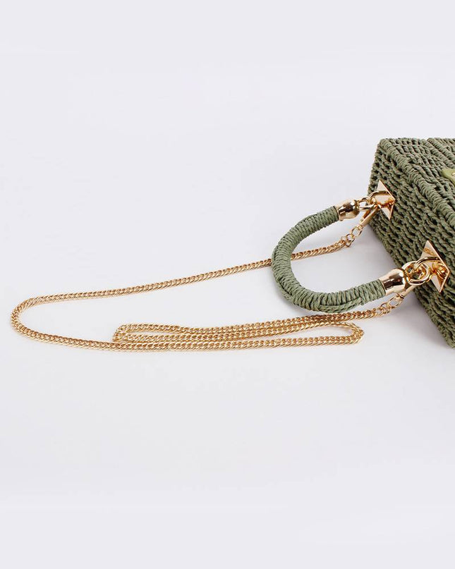 Small Square Box Woven Bag Chain Bag