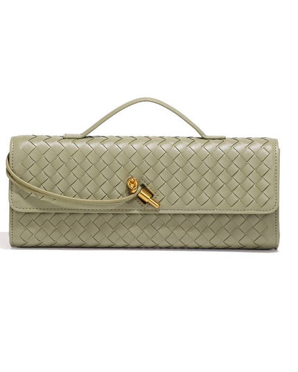 Two Way Woven Flap Clutch Shoulder Bag