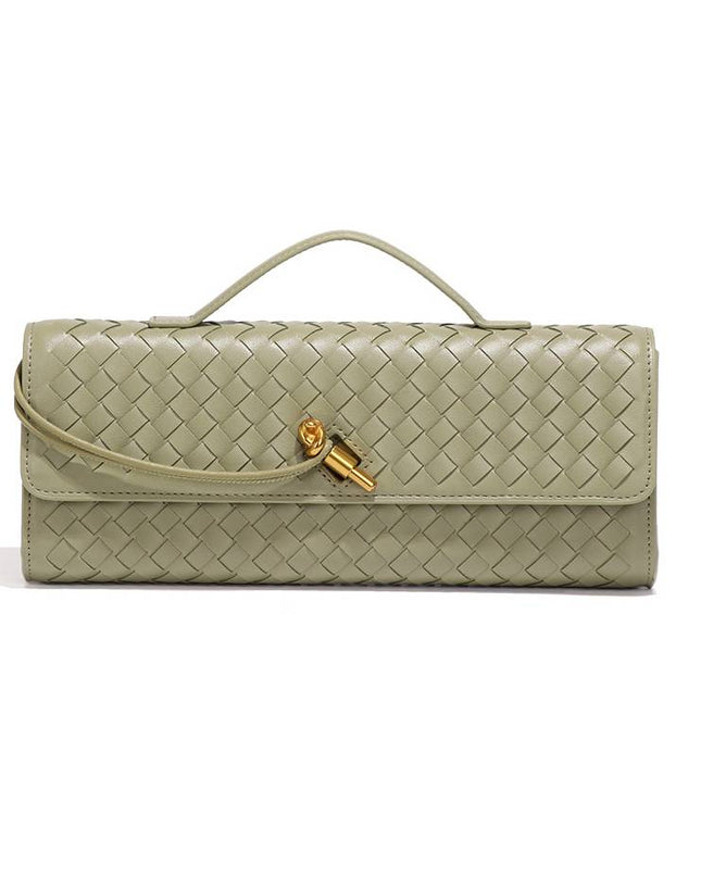 Two Way Woven Flap Clutch Shoulder Bag