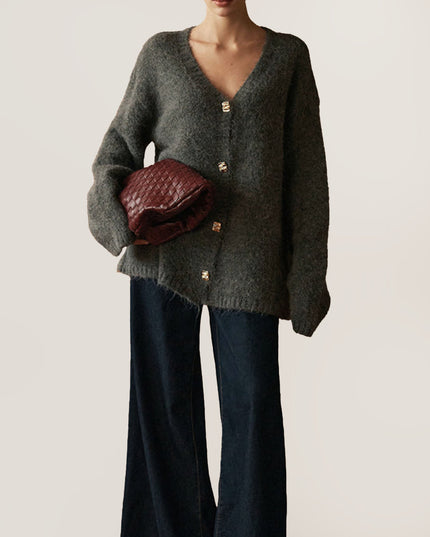 "Cloud Knit" Oversized V-Neck Cardigan