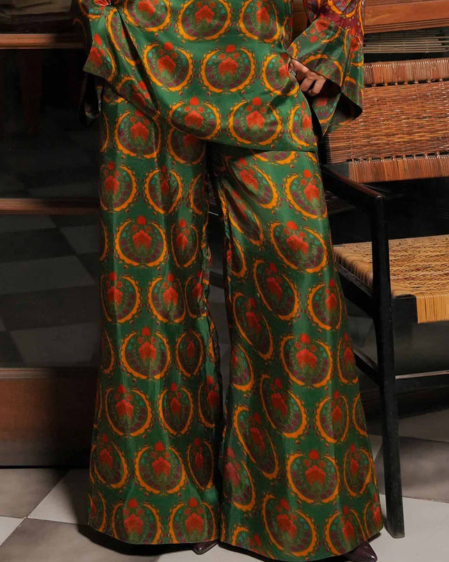 "Tribal Medallion" Satin Print Two-Piece Set