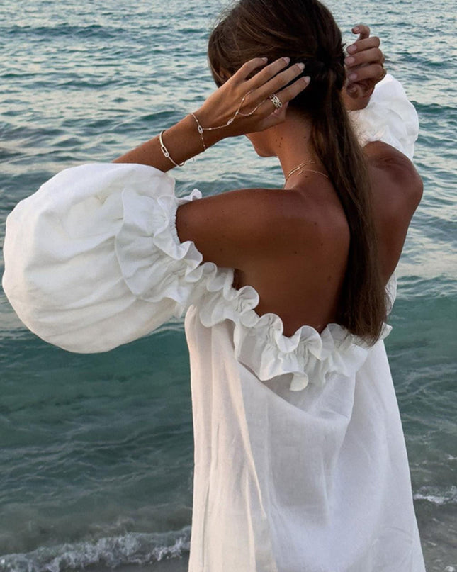 Off-Shoulder Ruffled Boho Maxi Dress