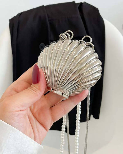 Shell Pearl Double Chain Bag