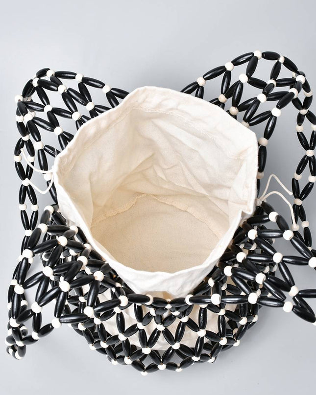Hollow Woven Bucket Bag