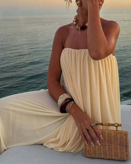 Unique Design Loose Tube Top Maxi Dress