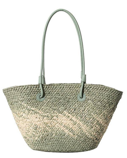 Gradient Colorful Hand-woven Beach Straw Bag