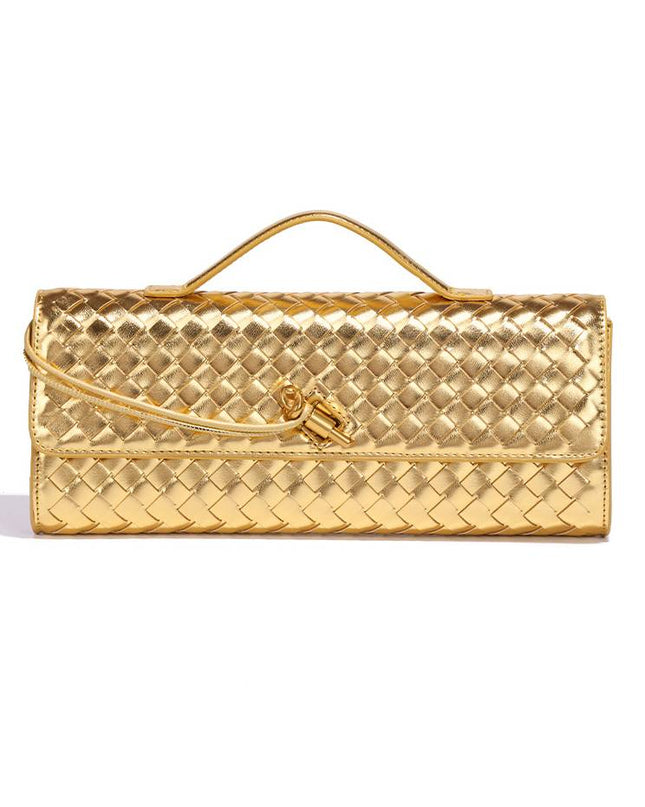 Two Way Woven Flap Clutch Shoulder Bag