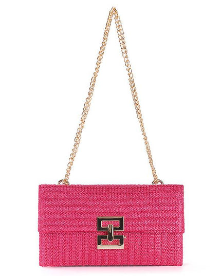 Straw Minimalist Clutch Chain Bag