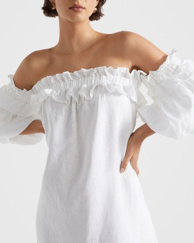 Off-Shoulder Ruffled Boho Maxi Dress