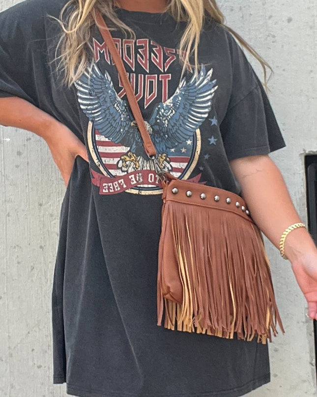 Fringe Decor Crossbody Bag