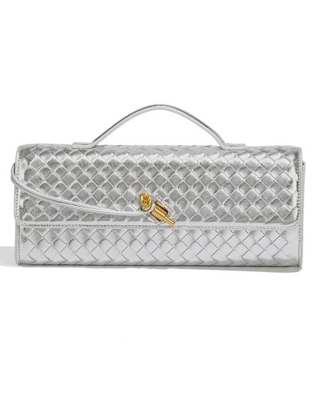 Two Way Woven Flap Clutch Shoulder Bag