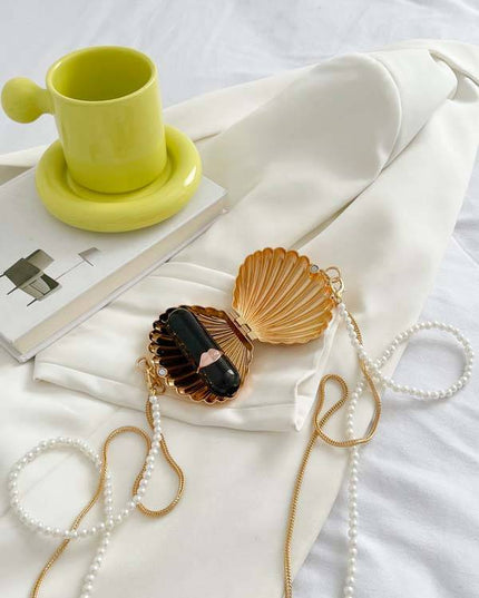 Shell Pearl Double Chain Bag
