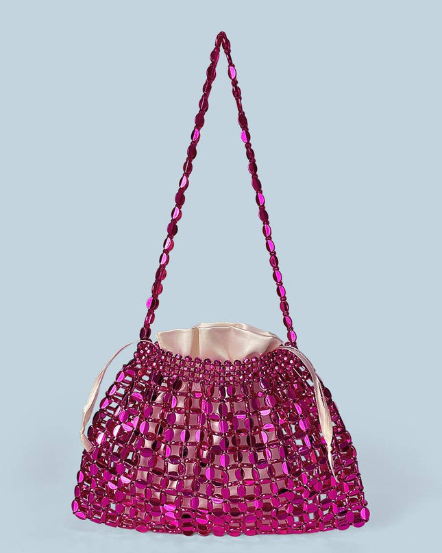 Hollow-out Woven Handbag Underarm Bag