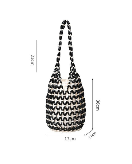 Hollow Woven Bucket Bag