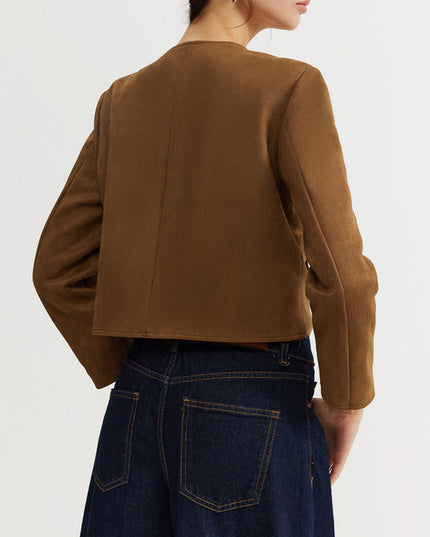 "Camel Suede" Cropped Jacket