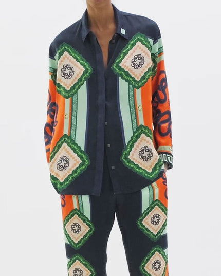 "Tribal Patchwork" Geometric Print Two-Piece Set