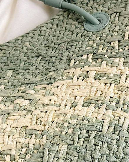 Gradient Colorful Hand-woven Beach Straw Bag