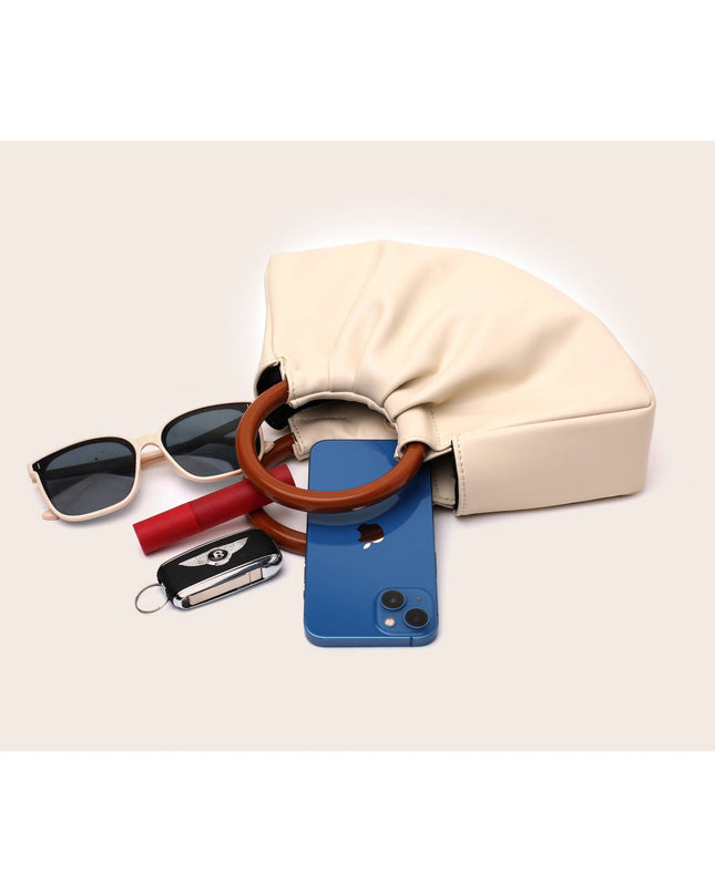 Pleated Shell-shaped Handbag