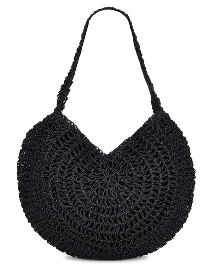 Handmade Straw Circular Hollow Holiday Leisure Shoulder Bag