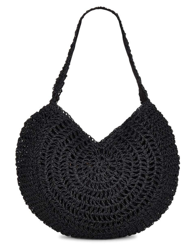 Handmade Straw Circular Hollow Holiday Leisure Shoulder Bag