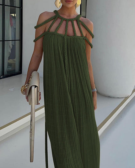 Draped Braids Cover Up Maxi Dress