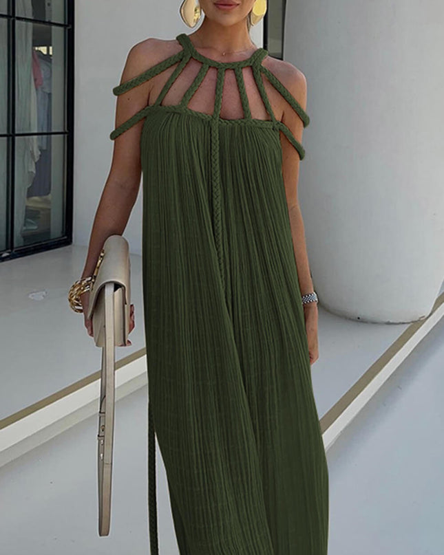 Draped Braids Cover Up Maxi Dress
