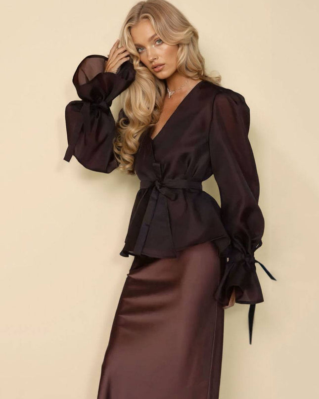 Tulle Shirt Sling Dress And Belt Set