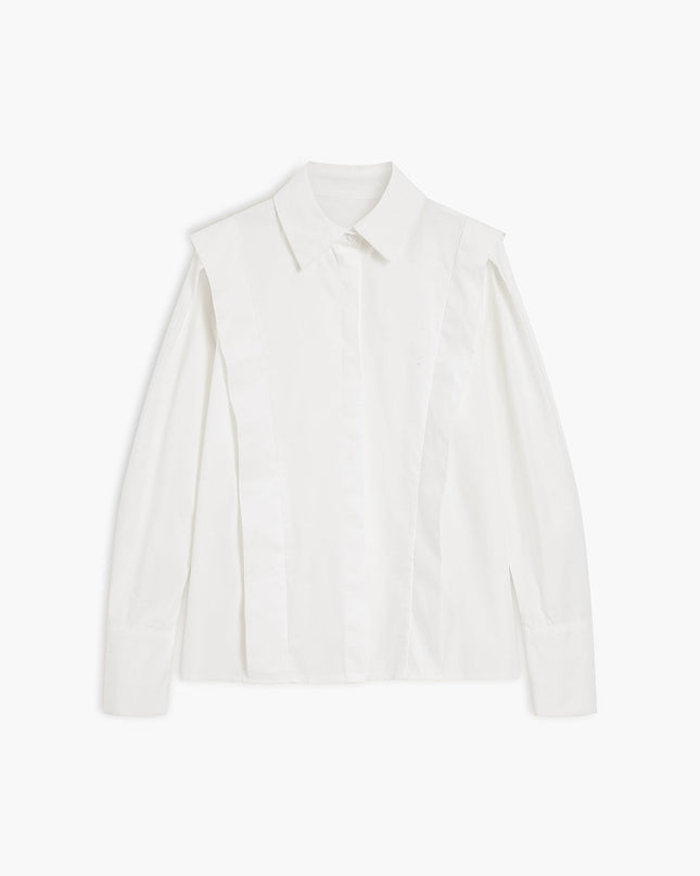 Oversized Shoulder Panel Button-Down Shirt
