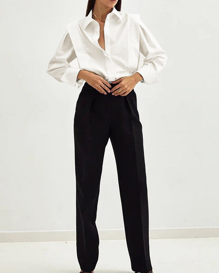 Oversized Shoulder Panel Button-Down Shirt