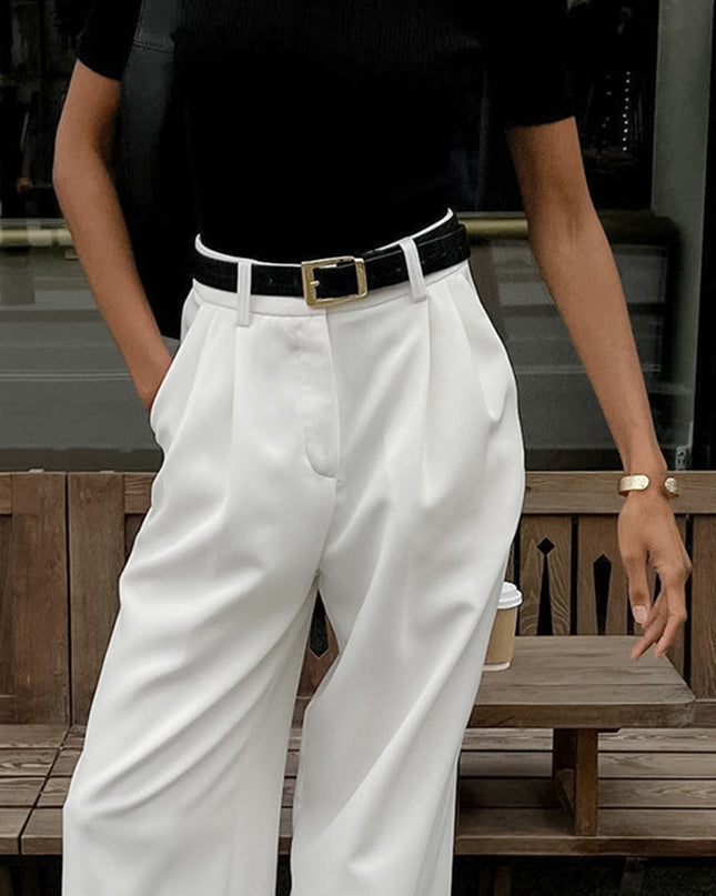 High-Waisted Wide-Leg Trousers