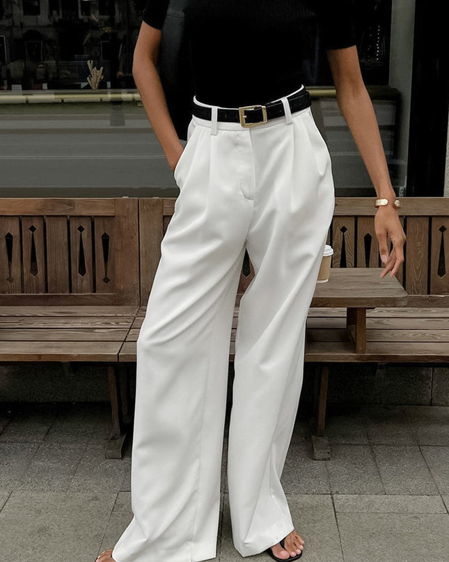 High-Waisted Wide-Leg Trousers