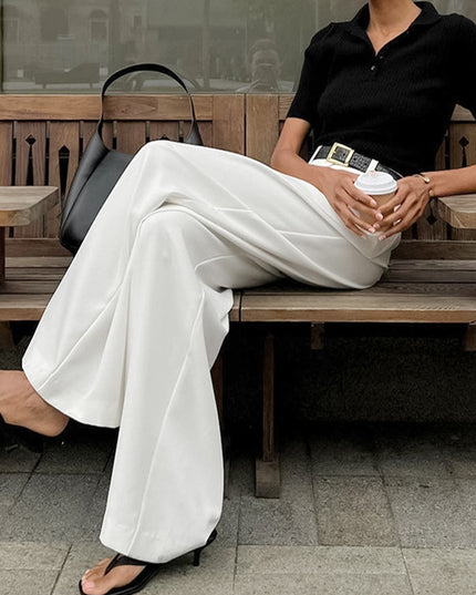 High-Waisted Wide-Leg Trousers