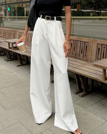 High-Waisted Wide-Leg Trousers