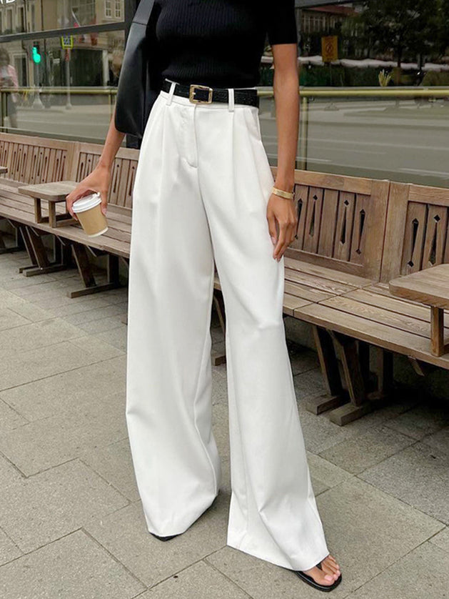 High-Waisted Wide-Leg Trousers