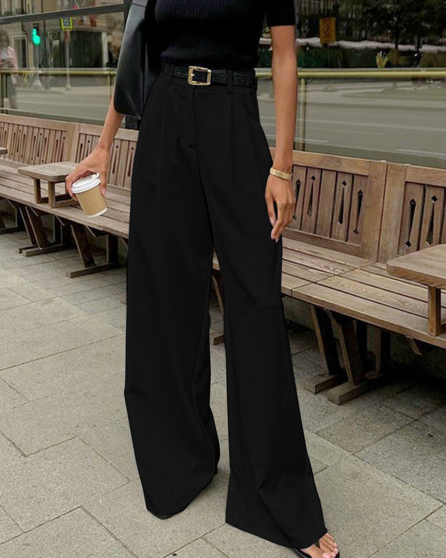High-Waisted Wide-Leg Trousers