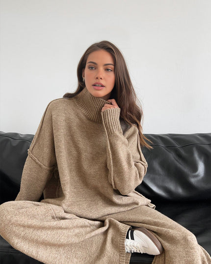 "Cozy Knit" Turtleneck Sweater & Wide-Leg Pants Set