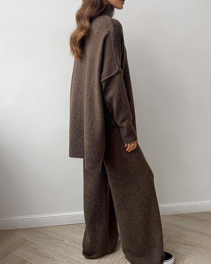 "Cozy Knit" Turtleneck Sweater & Wide-Leg Pants Set