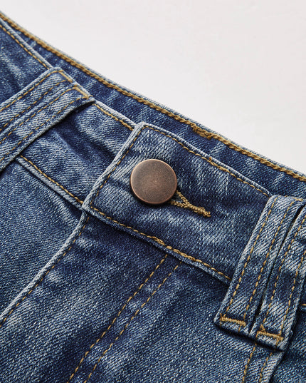Dark Wash High-Waisted Wide-Leg Jeans