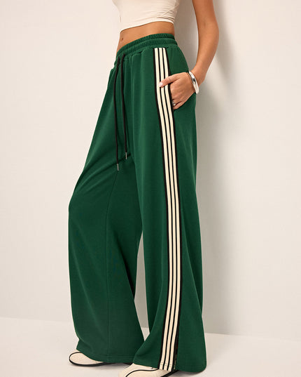 Side Stripe Wide-Leg Sweatpants