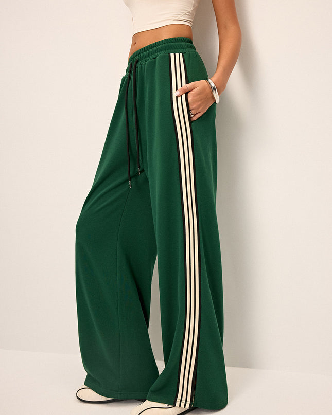 Side Stripe Wide-Leg Sweatpants