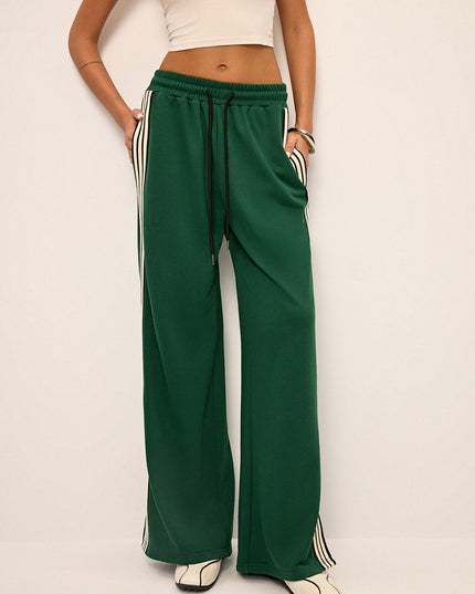 Side Stripe Wide-Leg Sweatpants