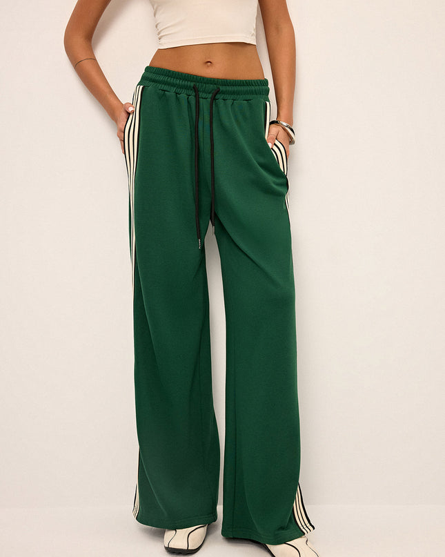 Side Stripe Wide-Leg Sweatpants