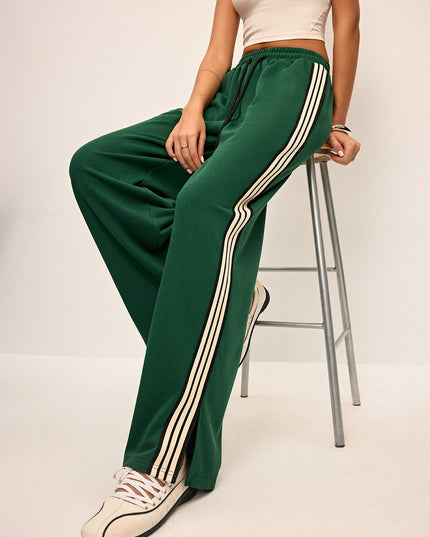 Side Stripe Wide-Leg Sweatpants