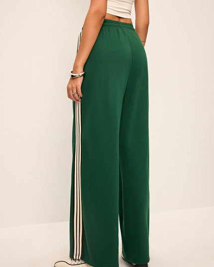 Side Stripe Wide-Leg Sweatpants