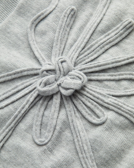 Flower Applique Cap Sleeve Knit Top