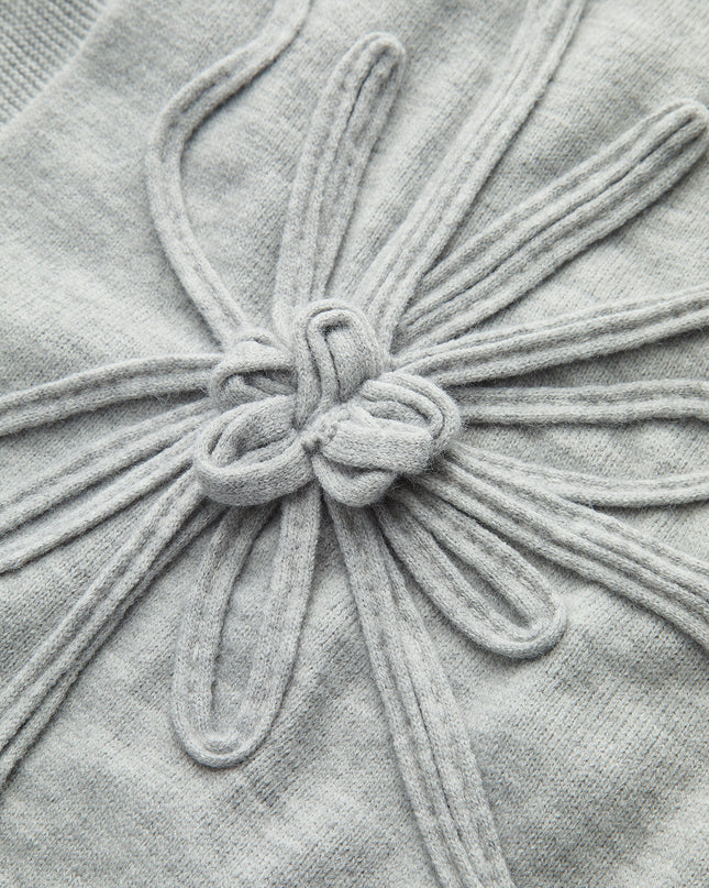 Flower Applique Cap Sleeve Knit Top
