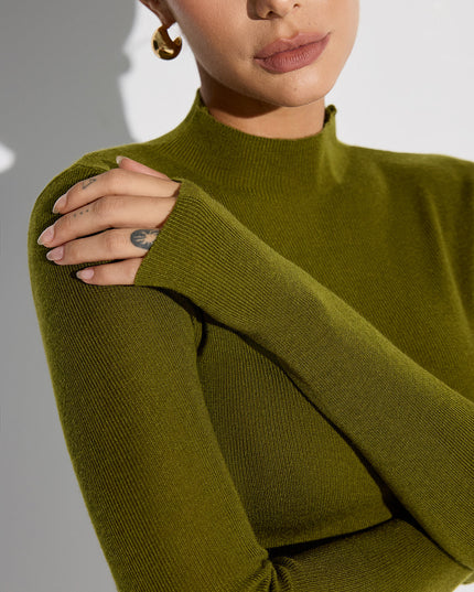 Slim-Fit Mock Neck Knit Top